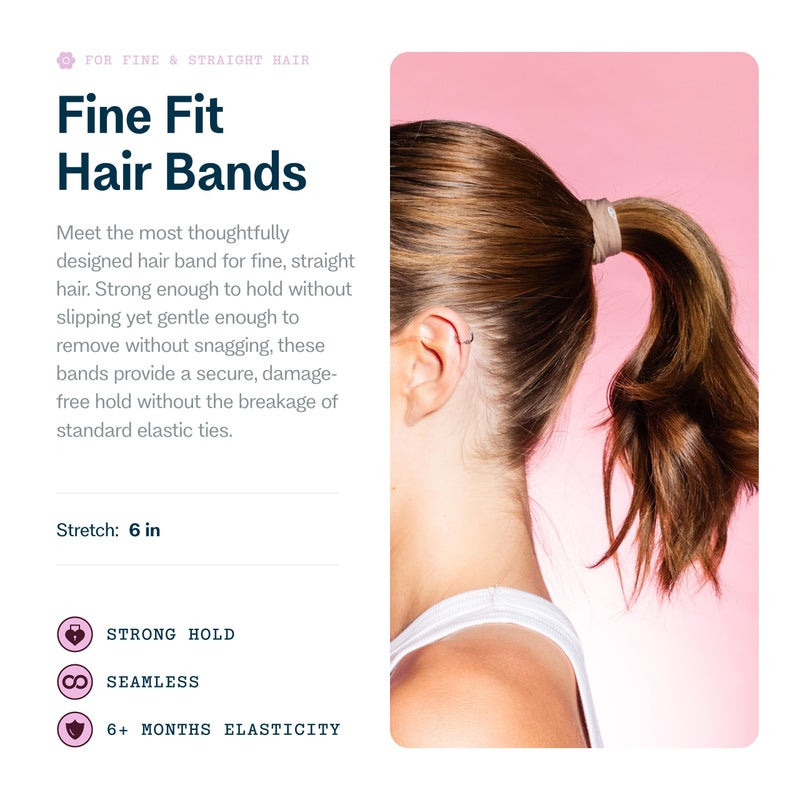 Gimme Beauty Fine Hair Elastic Bands - Slim-Fit Elastic Ties for Fine, Brittle, or Bleached Hair - No-Dent, Gentle-Grip Ponytail Holders for All-Day Comfort - 12 Pack, Assorted Colors - Image 2