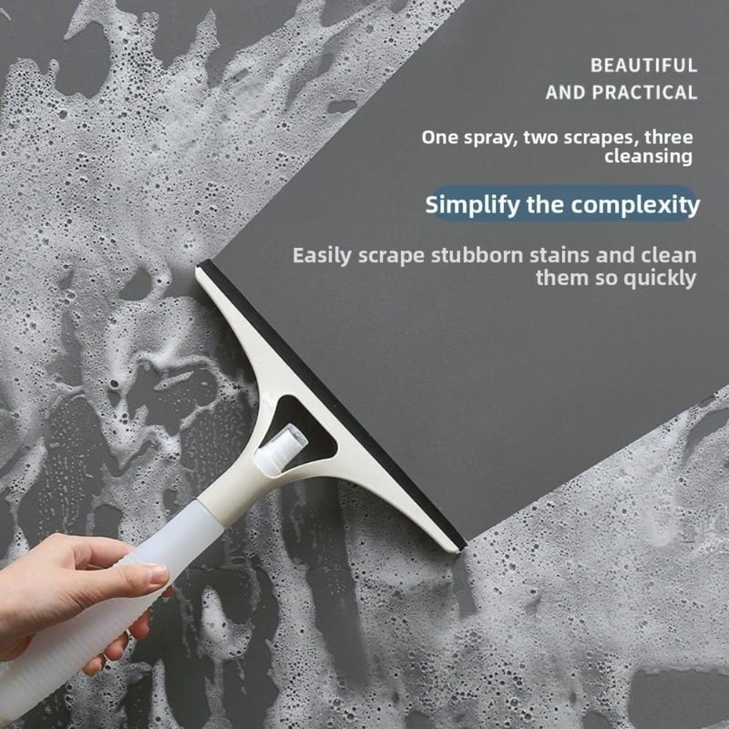 3 In 1 Glass Squeegee And Clear Mini Hook Set Multi Functional Traceless Cleaning Tool For Shower Room Glass Doors Mirrors Car Windshields Tiles With Glass Scraper Hook No Drilling Required - Image 2