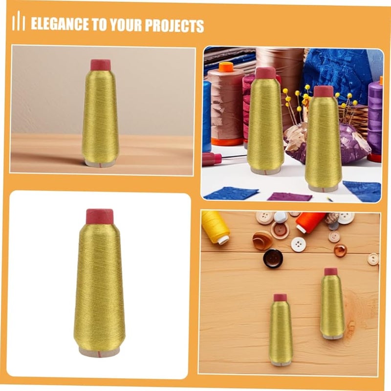 2 لفة خيط تطريز معدني عاكس لامع للخياطة الآلية طقم دي أي واي للحرف اليدوية - Image 4