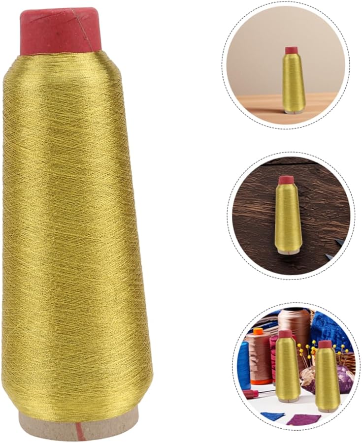 2 لفة خيط تطريز معدني عاكس لامع للخياطة الآلية طقم دي أي واي للحرف اليدوية - Image 3