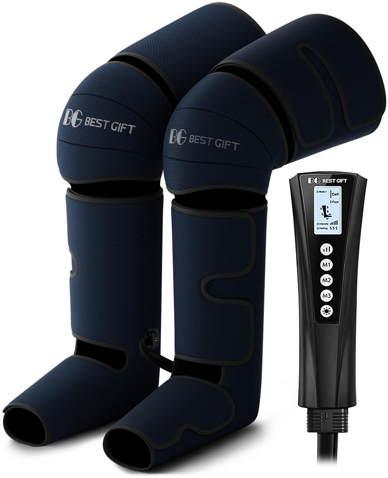 Bestgift Gifts for Dad Mom Men Women Christmas Mothers Day Fathers Day Air Compression Massager with Heat for Foot Leg Calf Thigh Knee Helpful for Vericose Veins Muscle Fatigue Cramps Swelling Edema - Image 3