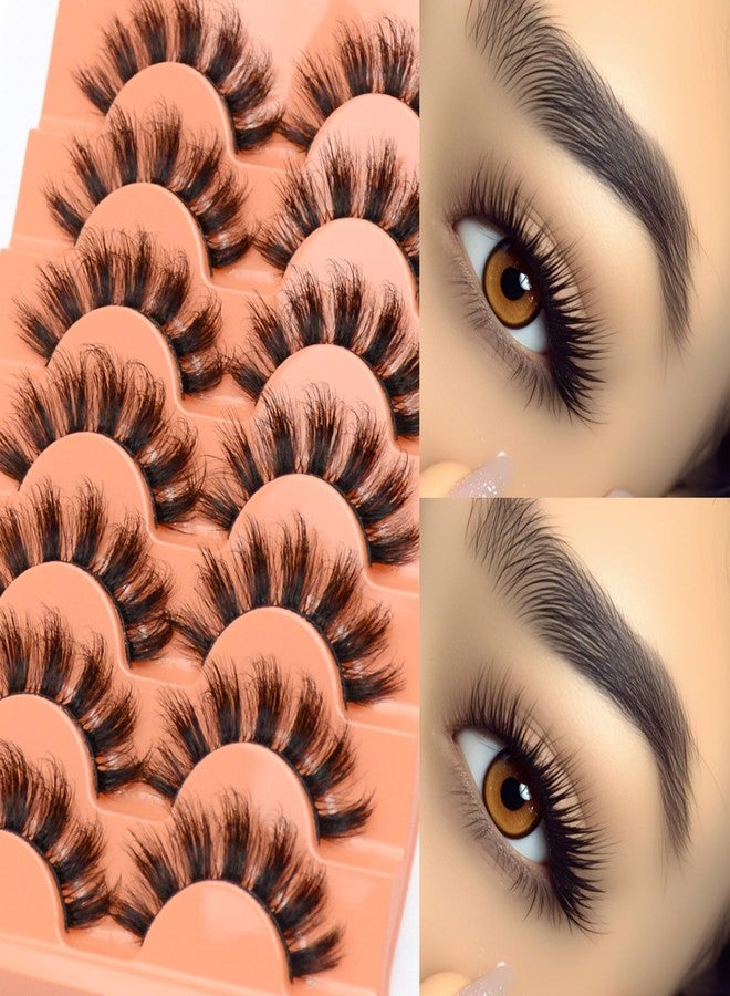 Luwigs False Eyelashes Fluffy Cat Eye Lashes Faux Mink Eyelashes 8D Volume Wispy False Eyelashes Thick Soft Natural Look 7 Pairs Black (Cat Eye 7 Pairs) - Image 2