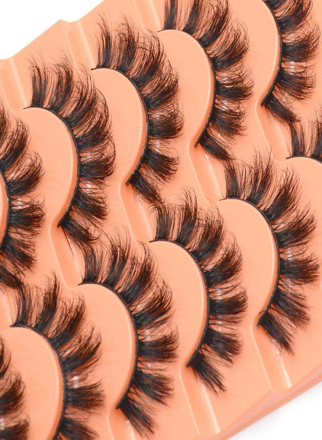 Luwigs False Eyelashes Fluffy Cat Eye Lashes Faux Mink Eyelashes 8D Volume Wispy False Eyelashes Thick Soft Natural Look 7 Pairs Black (Cat Eye 7 Pairs) - Image 5