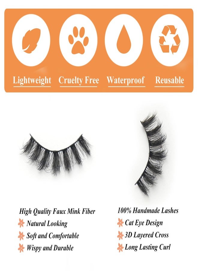 Luwigs False Eyelashes Fluffy Cat Eye Lashes Faux Mink Eyelashes 8D Volume Wispy False Eyelashes Thick Soft Natural Look 7 Pairs Black (Cat Eye 7 Pairs) - Image 4