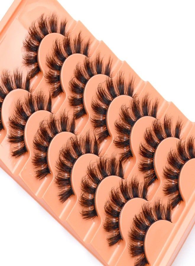 Luwigs False Eyelashes Fluffy Cat Eye Lashes Faux Mink Eyelashes 8D Volume Wispy False Eyelashes Thick Soft Natural Look 7 Pairs Black (Cat Eye 7 Pairs) - Image 1