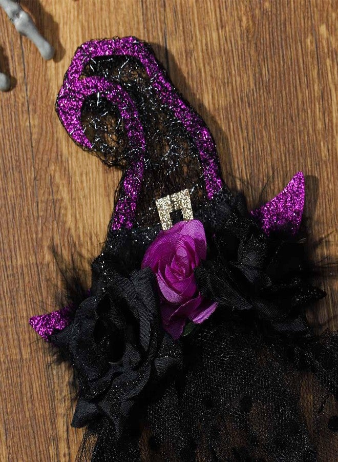 Foyte Halloween Headband Funny Witch Hat Headpiece Black Purple Flower Hair Accessories for Halloween Cosplay Costumes (Witch Hat) - Image 3