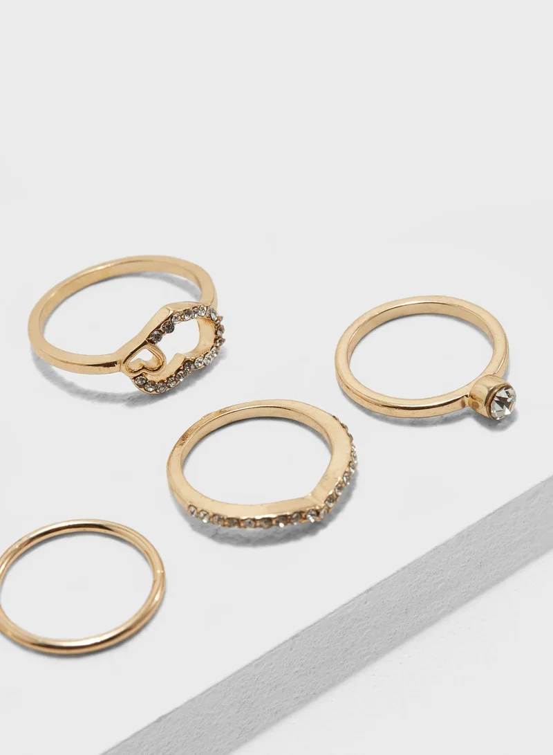 FOREVER 21 Rhinestone Stack Of Rings