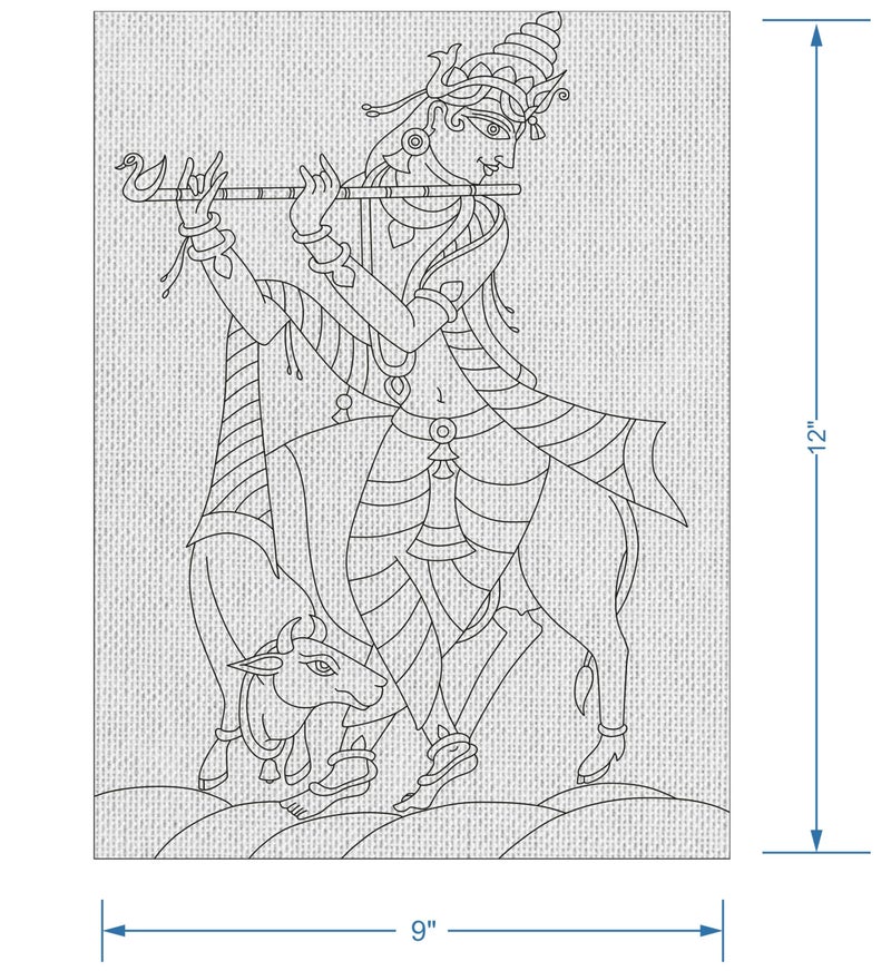 HOBBY INDIA Canvas Painting Board Kit for Kids & Adults | DIY Art & Craft Gift for Boys & Girls | Pre-Designed Indian Handmade Art | Home, Bedroom, Living Room & Office Décor (12 x 9 Inch) (S.K.F) - Image 2