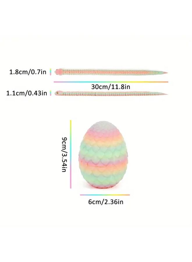 2pcs 3d Printed Crystal Snake Egg Set Ornament With Colorful Gradient Eyes For Easter Christmas Thanksgiving New Year Gifts Car Decorations Home Office Decor Crystal Green - Image 3