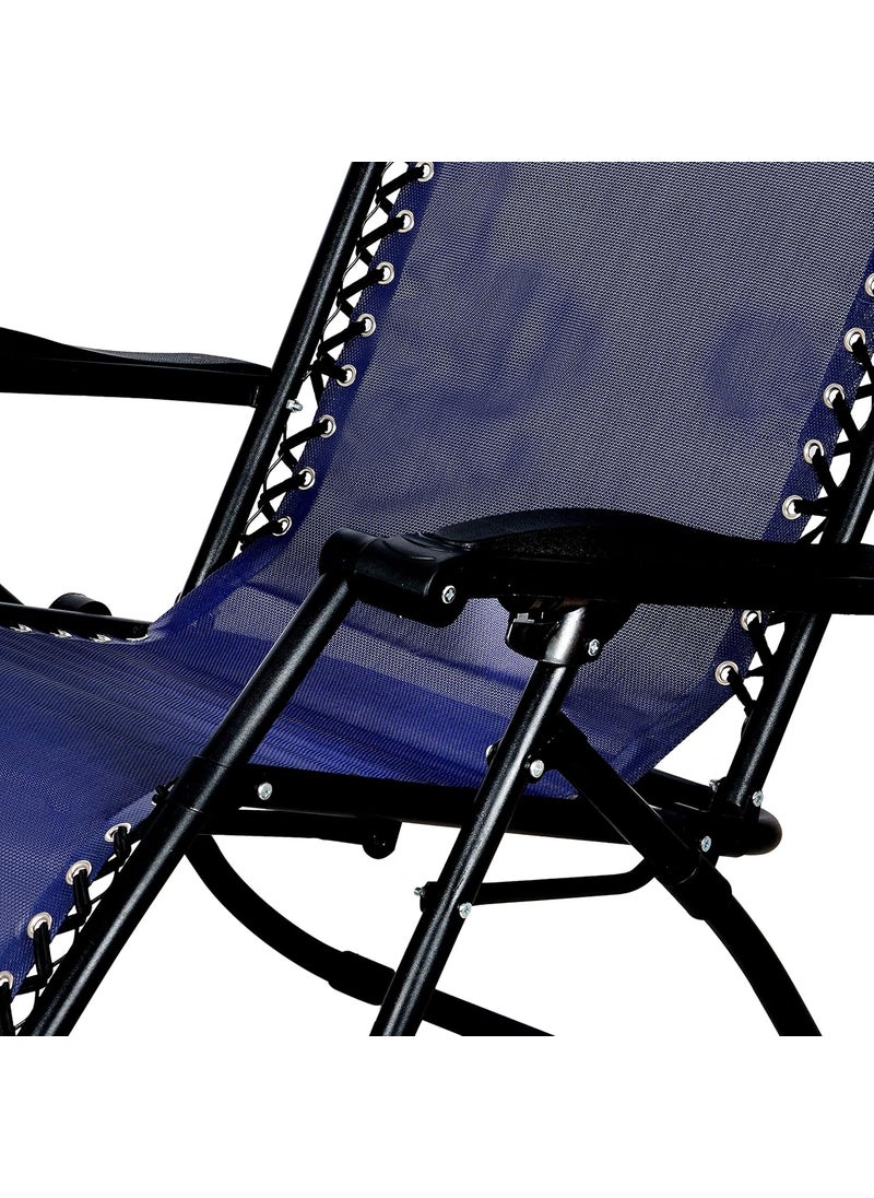 GRACIOUS MART GRACIOUS MART Stainless Steel Zero Gravity Comfort Folding Beach Chair Outdoor Sun Loungers Portable Rear Fishing Costly Recliner Chair Camping Wild Beach Stool Rest Bed Blue Pack of 1  - Image 5