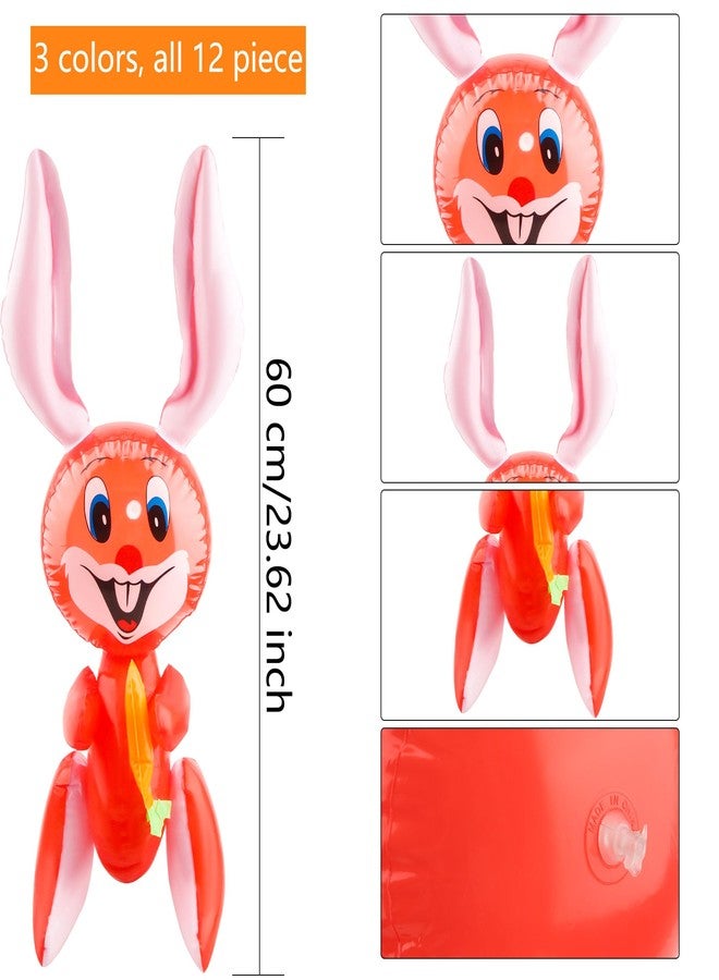 Sonarun 12 Pack 24 Inch Inflatable Easter Bunny Blow Up Easter Bunny with Carrot for Indoor and Outdoor Decorations Party Favor Basket Filler - Image 2