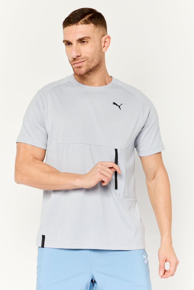 PUMA Men Sportswear Fit Short Sleeves Outdoor T-Shirt, Grey - Image 1