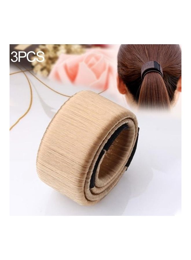نيبمينينت طقم أشرطة من الألياف الصناعية للقيام بتصفيفة كعكة للنساء مكون 3 قطع ذهبي - Image 1