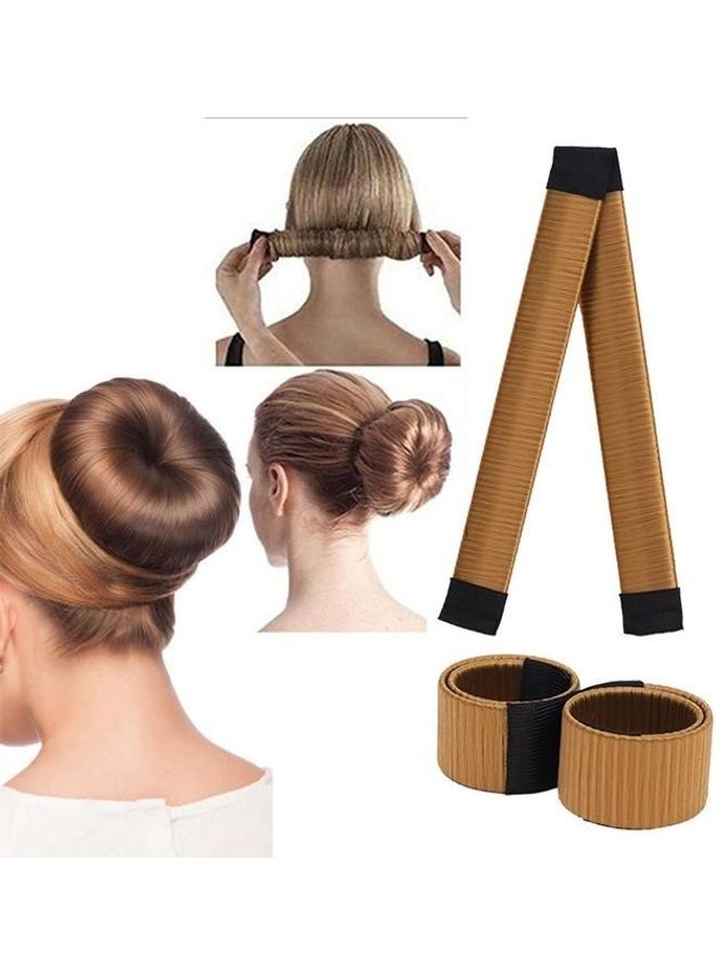 نيبمينينت طقم أشرطة من الألياف الصناعية للقيام بتصفيفة كعكة للنساء مكون 3 قطع ذهبي - Image 4