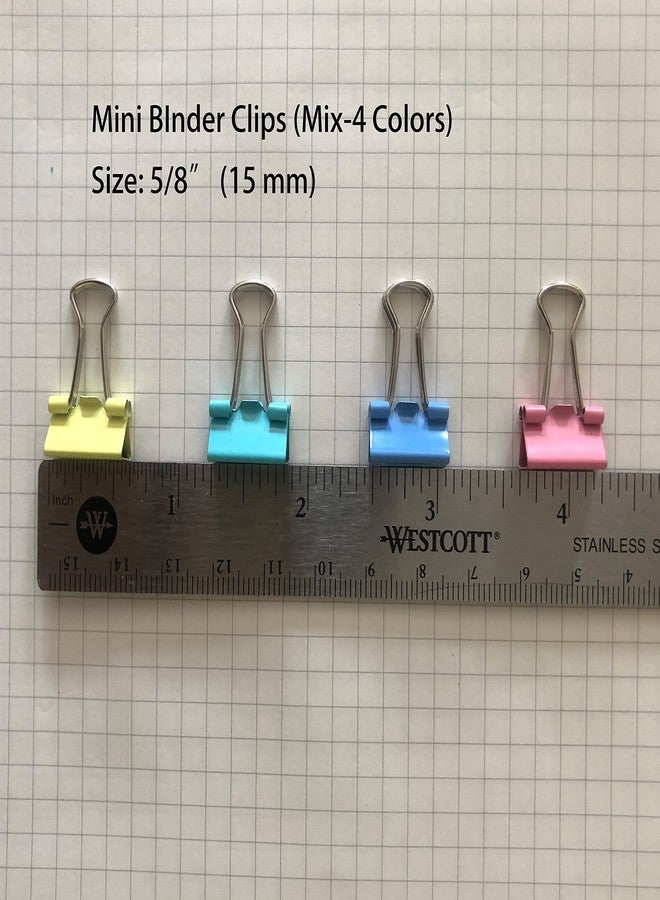 nctinystore Mini Binder Clips, 5/8" / 0.6 inches / 15 mm a Little Bit Scratch Paper Clips 40 PCS (40 PCS, Mix) - Image 2