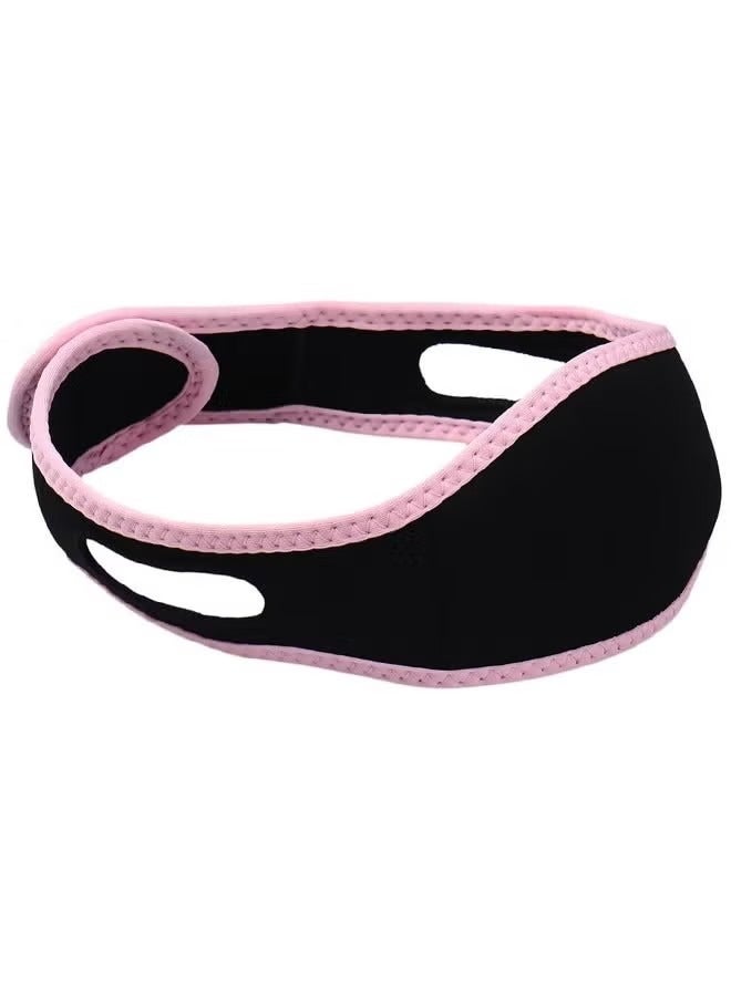 Breathing Corrector Anti-Snoring Chin Strap, Adjustable No Trace Mouth Closure Device, Comfortable & Breathable Snore Stopper, Pink Trim - Image 2