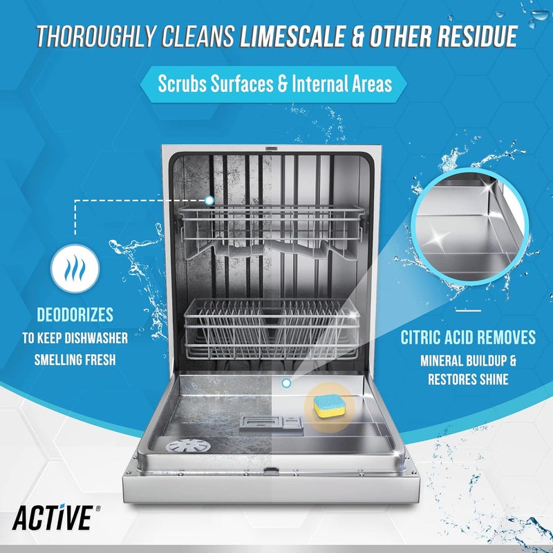 Active Dishwasher Cleaner And Deodorizer Tablets 24 Pack Deep Cleaning Descaler Pods Formulated To Clean Dish Washer Machine, Heavy Duty And Septic Safe, Natural Remover For Limescale, Hard Water, - Image 3