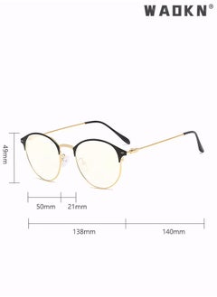 WAOKN Blue Light Blocking Sunglasses Anti UV and Glare Blue Light Filter Computer Glasses Round Color Changing Eyewear for Men Women , Anti Eye Eyestrain UV 400 Protection Reading Gaming Glasses,Black Gold  - Image 2