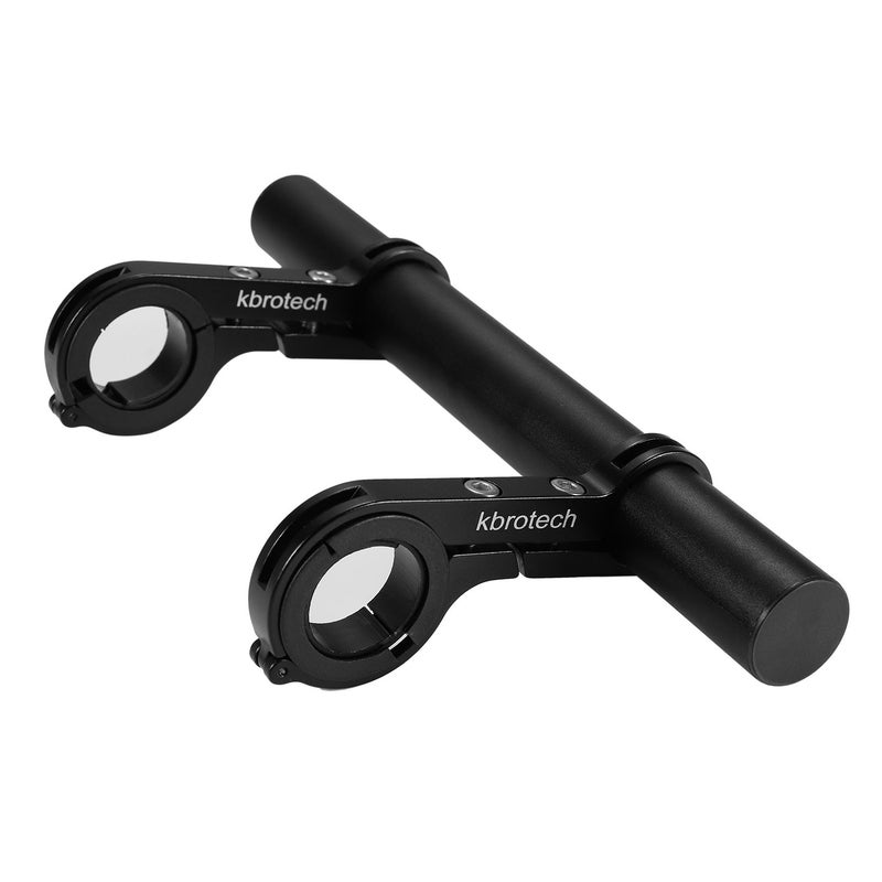 Kbrotech Bike Handlebar Extender Double Handlebar Extension Carbon Fiber Mount Holder with Aluminum Alloy Bracket Space Saver (Alloy Dblack) - Image 1