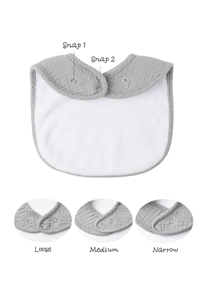 Mr. Penda 8 Pack Breathable Muslin Baby Bibs, Bandana Drool Bibs for Newborns and Infants, Soft and Absorbent Cotton Fabric (Neutral Colors)  - Image 3