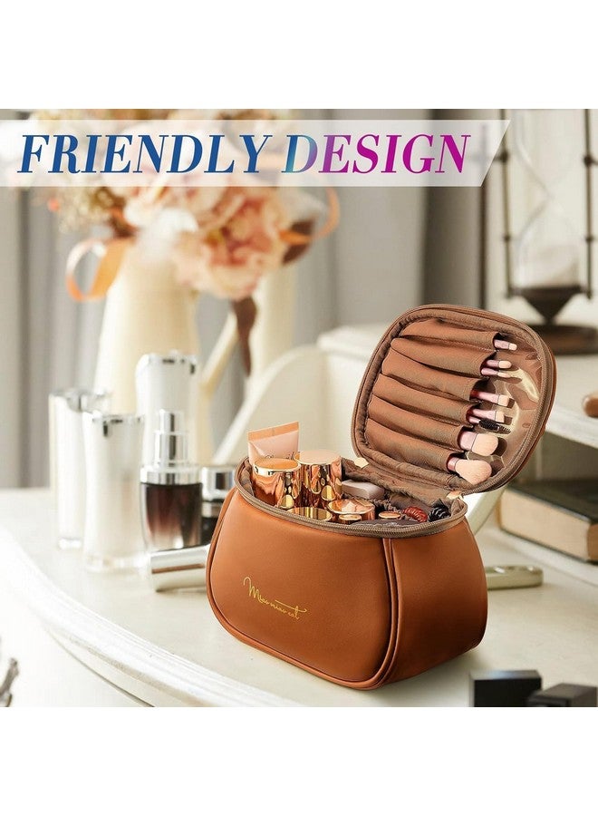 SMEF Mini Leather Cosmetic Makeup Bag for Women, Makeup Bag Makeup Organizer, Foldable Make up Pouch for Makeup Accessories Storage Bag for Cosmetics - Image 3