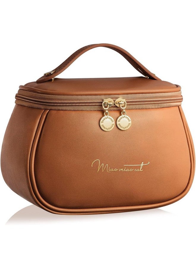 SMEF Mini Leather Cosmetic Makeup Bag for Women, Makeup Bag Makeup Organizer, Foldable Make up Pouch for Makeup Accessories Storage Bag for Cosmetics - Image 1