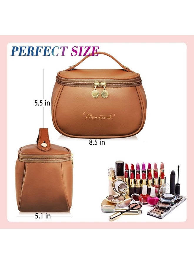 SMEF Mini Leather Cosmetic Makeup Bag for Women, Makeup Bag Makeup Organizer, Foldable Make up Pouch for Makeup Accessories Storage Bag for Cosmetics - Image 4