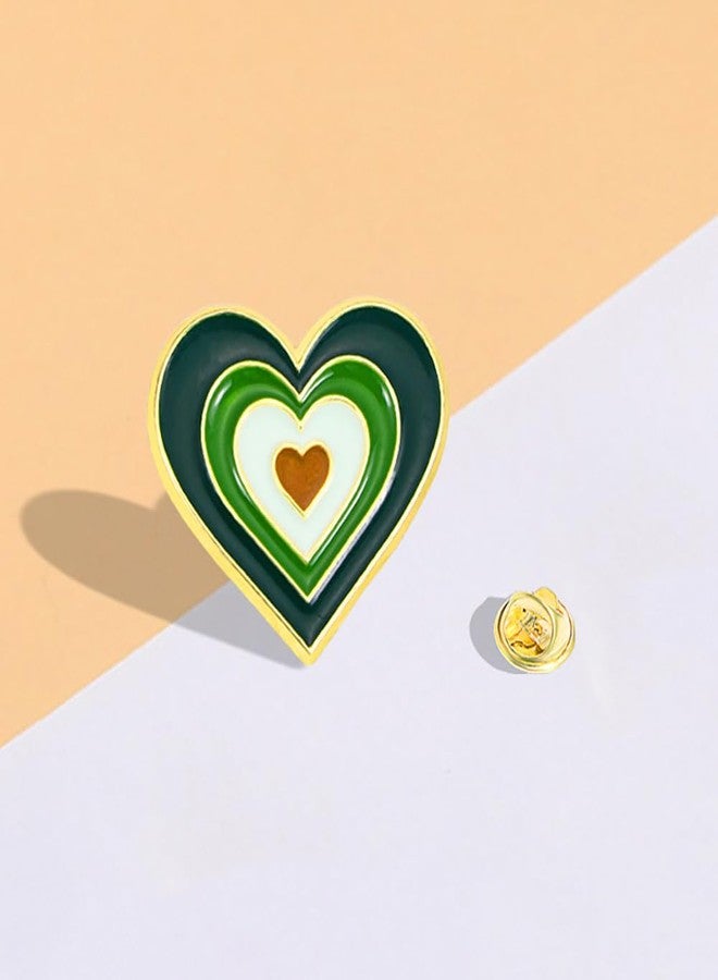 MXUHUI Rainbow Pins Heart Enamel Pin Brooch Women Men Badge Clothes Lapel Pin for Backpacks Badges Hats Bags (Green) - Image 3