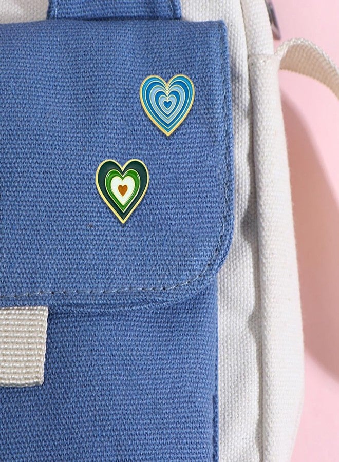 MXUHUI Rainbow Pins Heart Enamel Pin Brooch Women Men Badge Clothes Lapel Pin for Backpacks Badges Hats Bags (Green) - Image 2