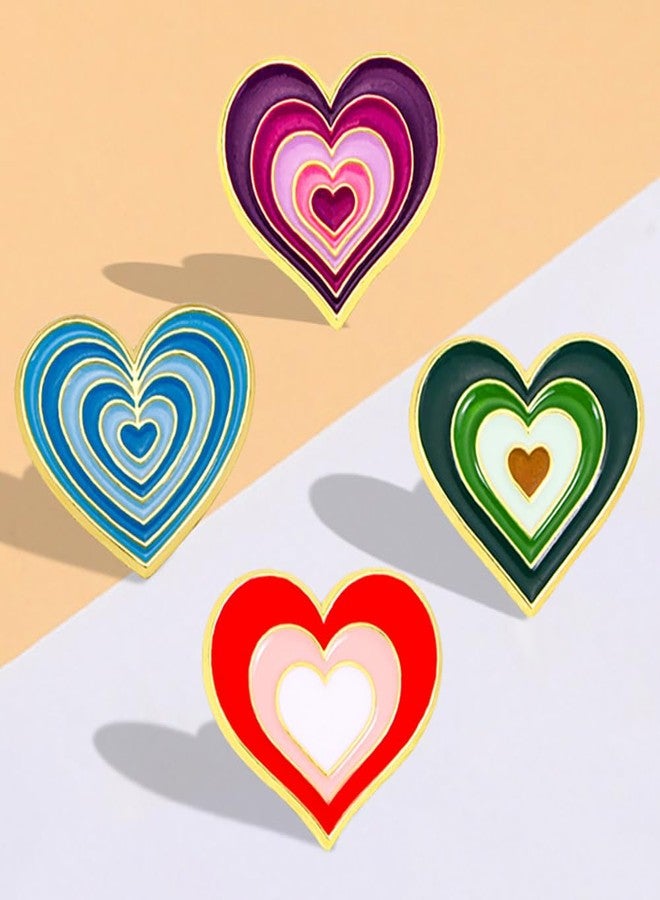 MXUHUI Rainbow Pins Heart Enamel Pin Brooch Women Men Badge Clothes Lapel Pin for Backpacks Badges Hats Bags (Green) - Image 5