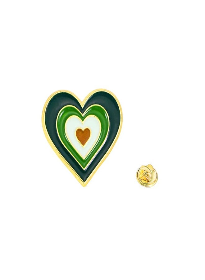MXUHUI Rainbow Pins Heart Enamel Pin Brooch Women Men Badge Clothes Lapel Pin for Backpacks Badges Hats Bags (Green) - Image 1