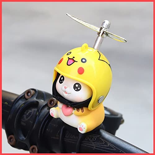 wolpin Bicycle Decor for Bike Car Dashboard Cute Cat with Helmet and Fan Car Interior Decoration Accessories Desk Decoration, Bicycle, Acrylonitrile Butadiene Styrene, 8cm, 3cm - Image 1