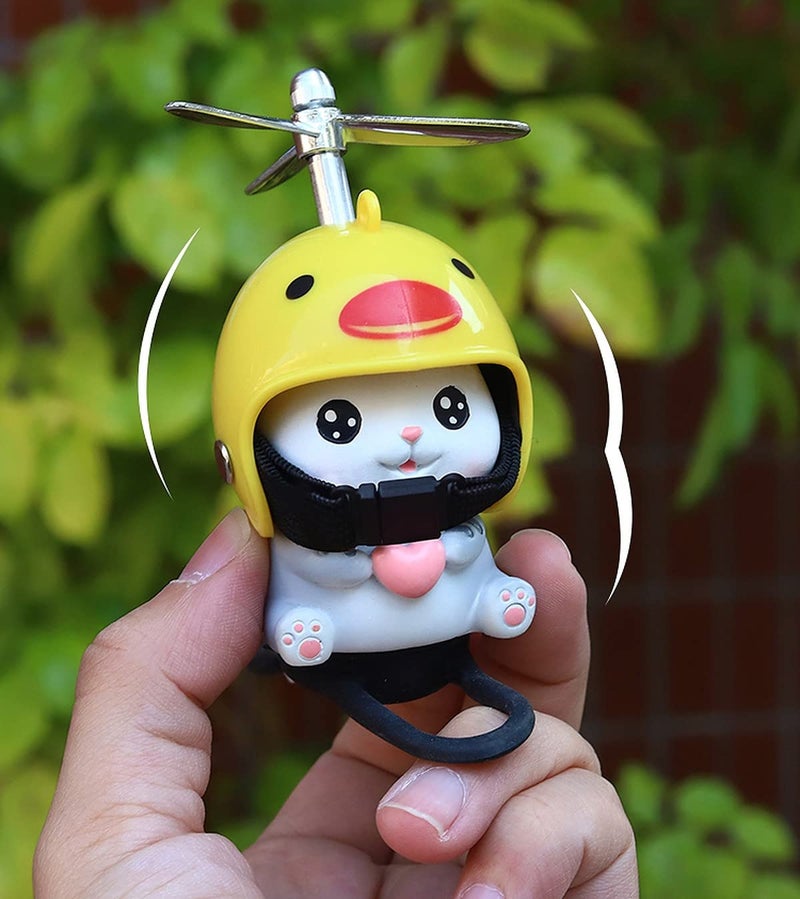 wolpin Bicycle Decor for Bike Car Dashboard Cute Cat with Helmet and Fan Car Interior Decoration Accessories Desk Decoration, Bicycle, Acrylonitrile Butadiene Styrene, 8cm, 3cm - Image 4