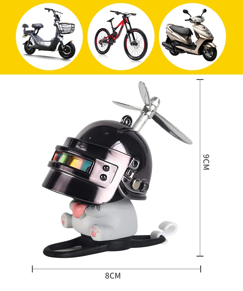 wolpin Bicycle Decor for Bike Car Dashboard Cute Cat with Helmet and Fan Car Interior Decoration Accessories Desk Decoration, Bicycle, Acrylonitrile Butadiene Styrene, 8cm, 3cm - Image 3