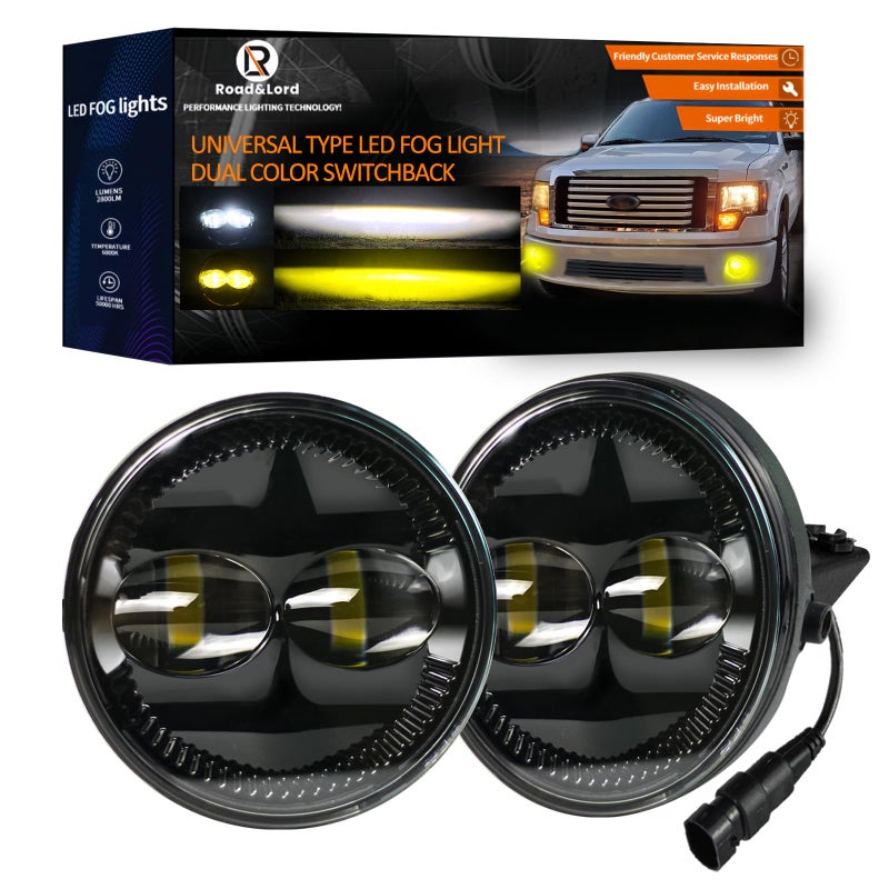 For f150 LED Fog Lights Compatible with 20062014 F150 Ranger 20082011 Expedition 20072014 Fog Lamps Dual Color DOT Approved Bumper Driving Light Kit Dual Color Light Dual Color Light