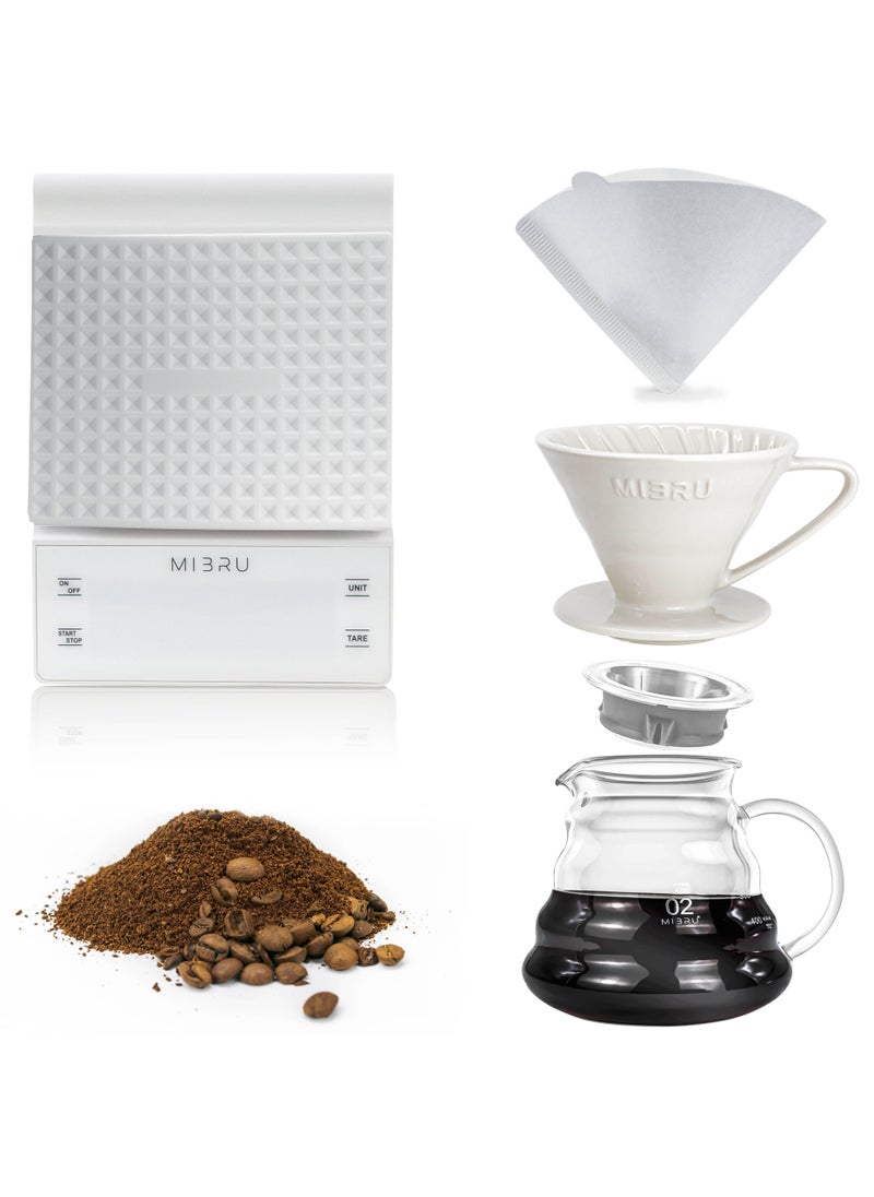 MIBRU Drip Brew Set Contains Pieces To Drip And Filter Coffee (V60 Drip set 4 pcs)  - Image 1