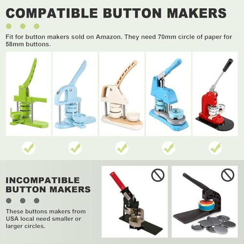 Saladulce 1.26" Button Paper Cutter Graphic Punch Die Cutter Button Cutter for 32mm Buttons, 1.732" Circle Cutter Punch 44mm Round Paper Cutter - Image 3