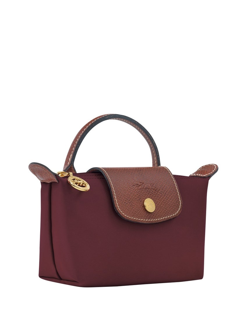 لونج شامب حقيبة يد نسائية صغيرة من لونغشامب، حقائب كروس بودي، حقيبة كتف بحزام كتف مع مشبك، طراز كلاسيكي بلون كلاريت - Image 5