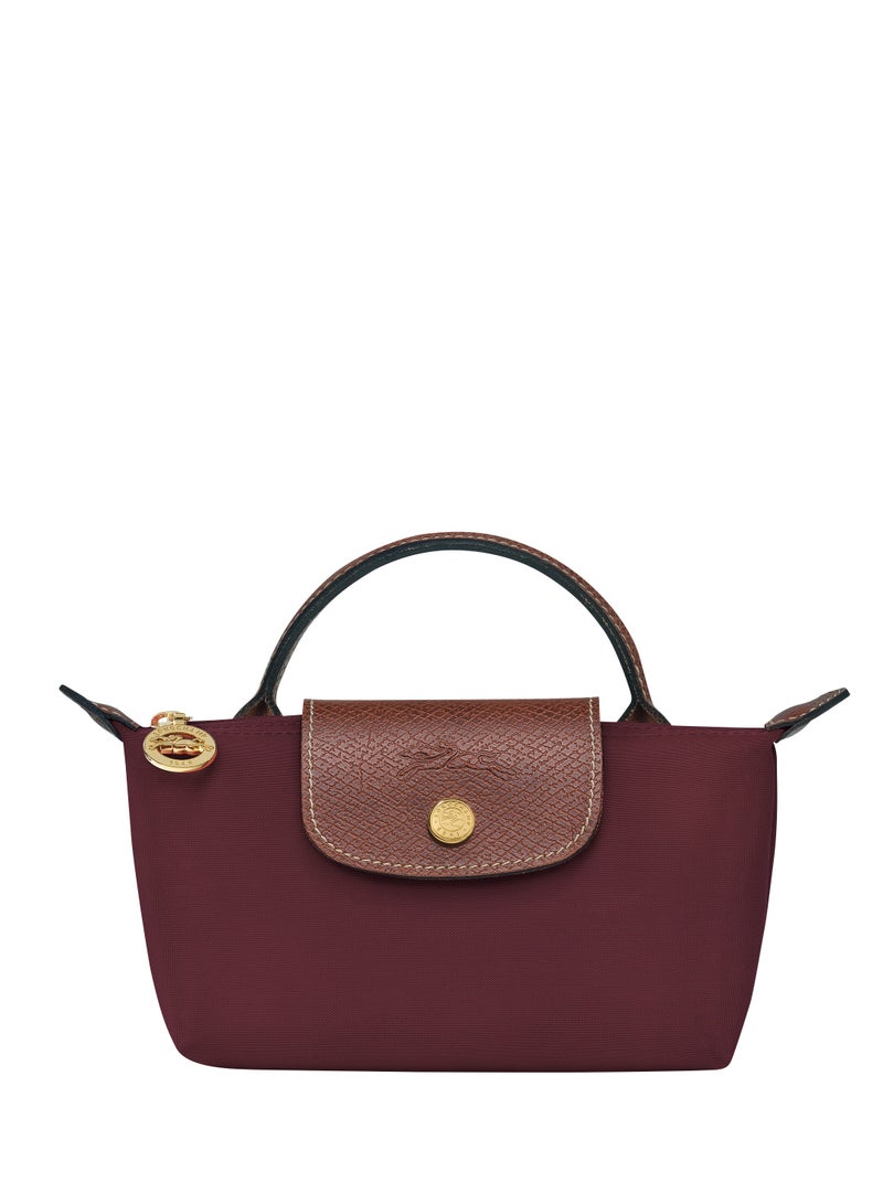 لونج شامب حقيبة يد نسائية صغيرة من لونغشامب، حقائب كروس بودي، حقيبة كتف بحزام كتف مع مشبك، طراز كلاسيكي بلون كلاريت - Image 3