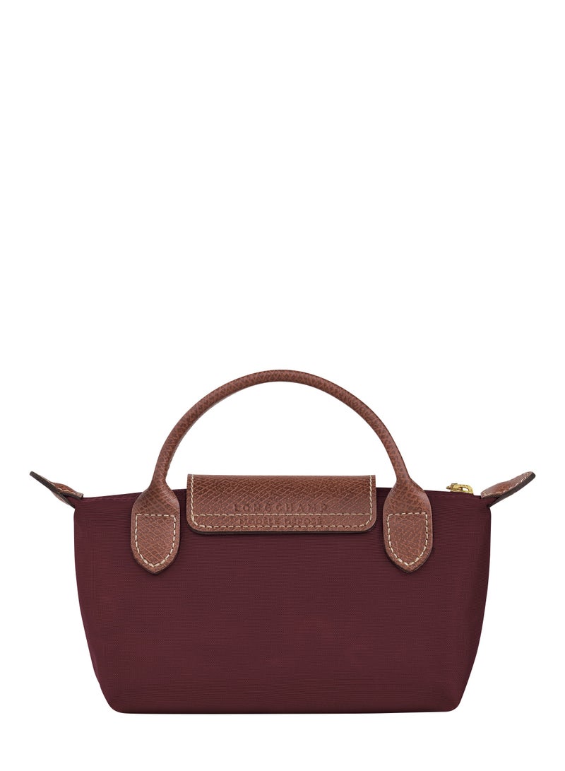 لونج شامب حقيبة يد نسائية صغيرة من لونغشامب، حقائب كروس بودي، حقيبة كتف بحزام كتف مع مشبك، طراز كلاسيكي بلون كلاريت - Image 4