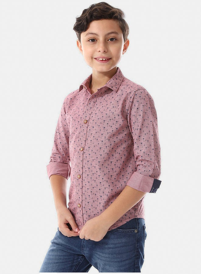 Andora Palm Tree Pattern Boys Shirt - Image 4