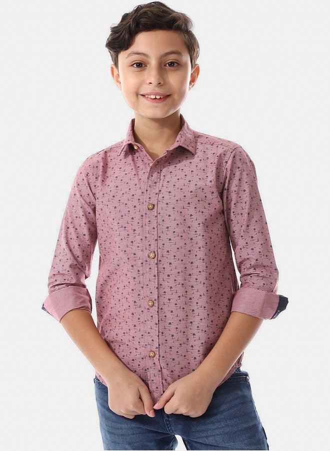 Andora Palm Tree Pattern Boys Shirt - Image 3