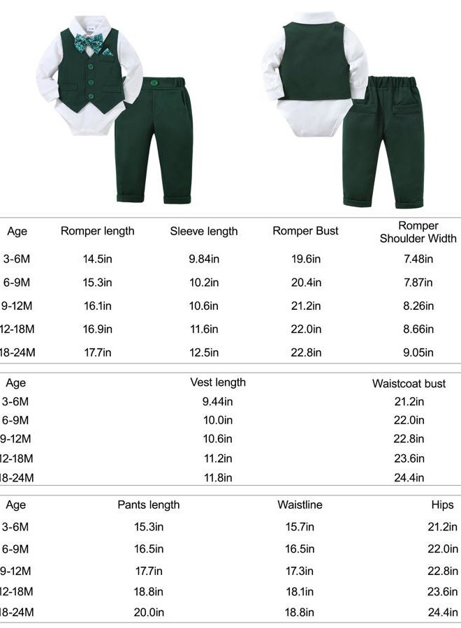 DISAUR Baby Boy Wedding Outfit 3-6 Months Christmas Tree Green Baby Boy Suit First Christmas Church Outfit - Image 5