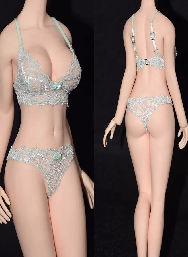 RoofWorld 1/6 Scale Female Clothes, Handmade Costume Lace Underwear Suit Briefs Clothing Set Model for 12inches TBLeague/PH /JO Seamless Figure Body (Green) - Image 1