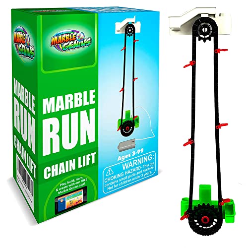 Marble Genius Automatic Chain Lift Marble Run Accessory AddOn Set for Creating Exciting Mazes Tracks and Races Endless Fun and Creativity Experience The Thrills of Marbles Racing - Image 1