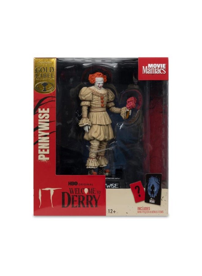 McFarlane Toys Movie Maniacs Pennywise Flashback Gold Label Collectible Figure - IT: Welcome to Derry - Image 1
