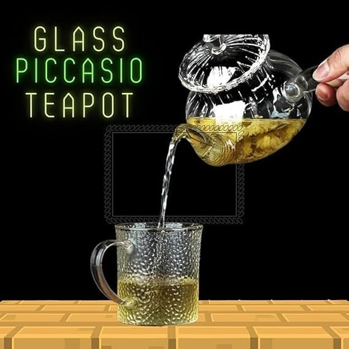 Piccasio Glass Blooming Tea Clear Kettle Teapot With Stainless Steel Infuser  LidTea Kettle Stovetop SafeTea Maker For Hot Tea Iced Tea Cold Brew Tea Coffee Pot Ideal For Home Office  Hote - Image 5