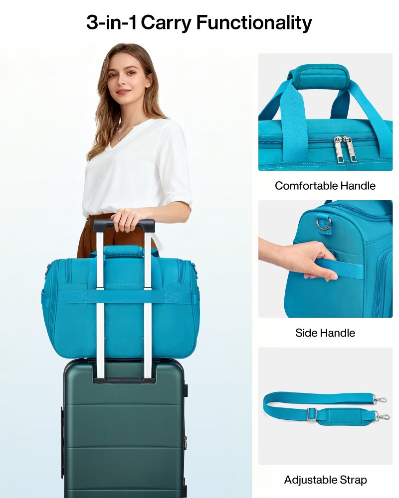 MILADA Underseat Carry On Luggage Bags for Travel Lightweight Foldable Carry On Bags for Airplanes Small Duffle Bag for Men Women TSA Approved Underseat Bag Travel Tote Bags, Caribbean Blue - Image 4