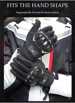 DUNISO Motorcycle gloves, touch screen riding full finger gloves,anti fall，anti slip and wear resistant, suitable for all seasons, suitable for motorcycles, bicycles, hiking, travel, rock climbing，black  - Image 4