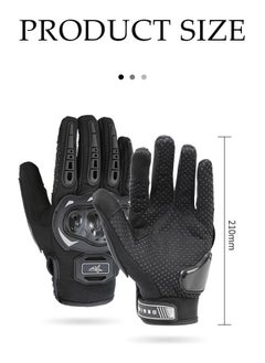 DUNISO Motorcycle gloves, touch screen riding full finger gloves,anti fall，anti slip and wear resistant, suitable for all seasons, suitable for motorcycles, bicycles, hiking, travel, rock climbing，black  - Image 2